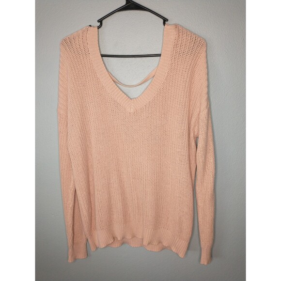 Forever 21 Mauve Pink Knit Sweater Women’s Small V-Neck Keyhole Back Pullover - Picture 1 of 5
